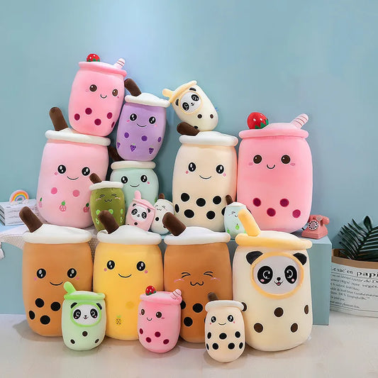 Bubble Tea Cup Plush Toys Kawaii Fruit Milk Tea Design Kids Stuffed Doll Soft Pillow Cushion Birthday Gift for Girl Friend