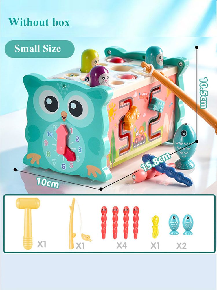 Baby Montessori Toys Fishing Owl Cube 0 6 12 Months Learning Educationa Game Set with Music