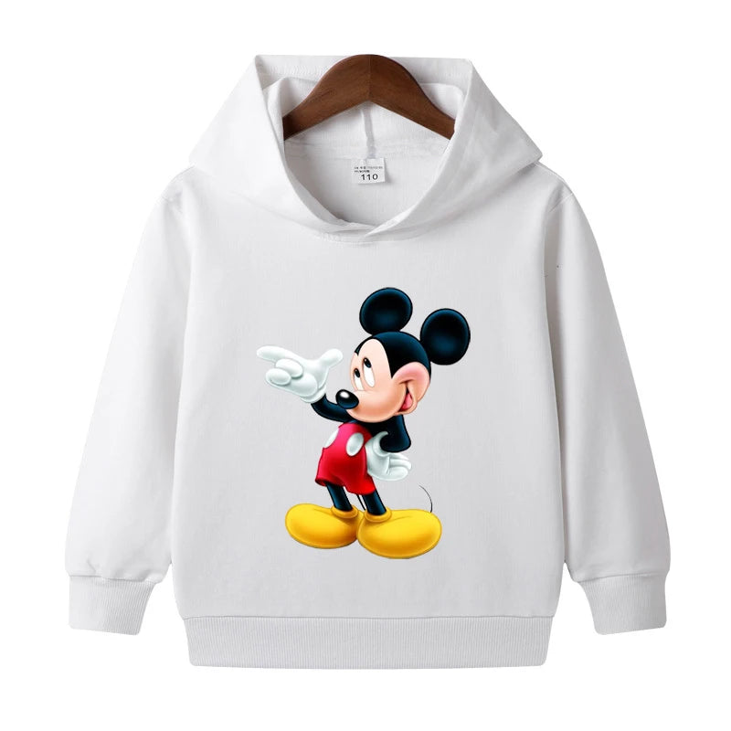 1-8 Years Kids Cartoon Hoodies Spring Boys Girls Minnie Mickey Sweatshirts Children Disney Casual Hooded Tops Infant Clothes