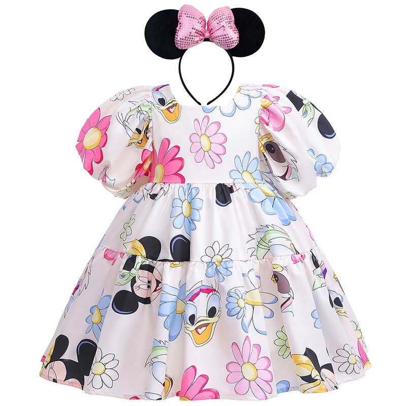 Disney New Summer Baby Girl Mickey Cartoon Print Dress