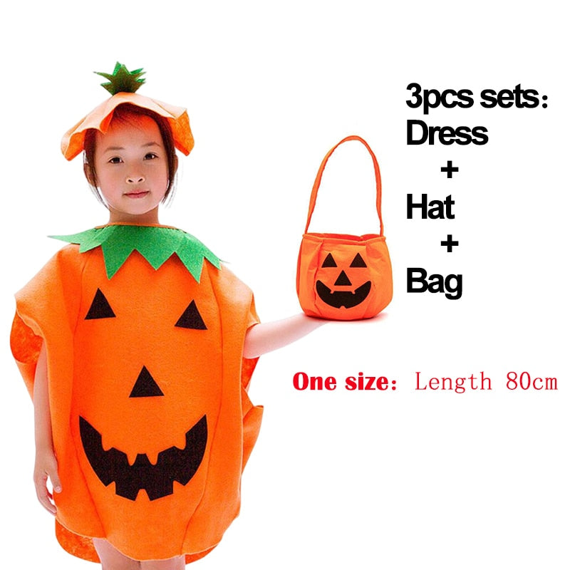 2023 Halloween Costume for Kids Girls Pumpkin Witch Vampire Cosplay Fancy Dress Children Carnival Party Cape Dresses Set 1-12Yrs