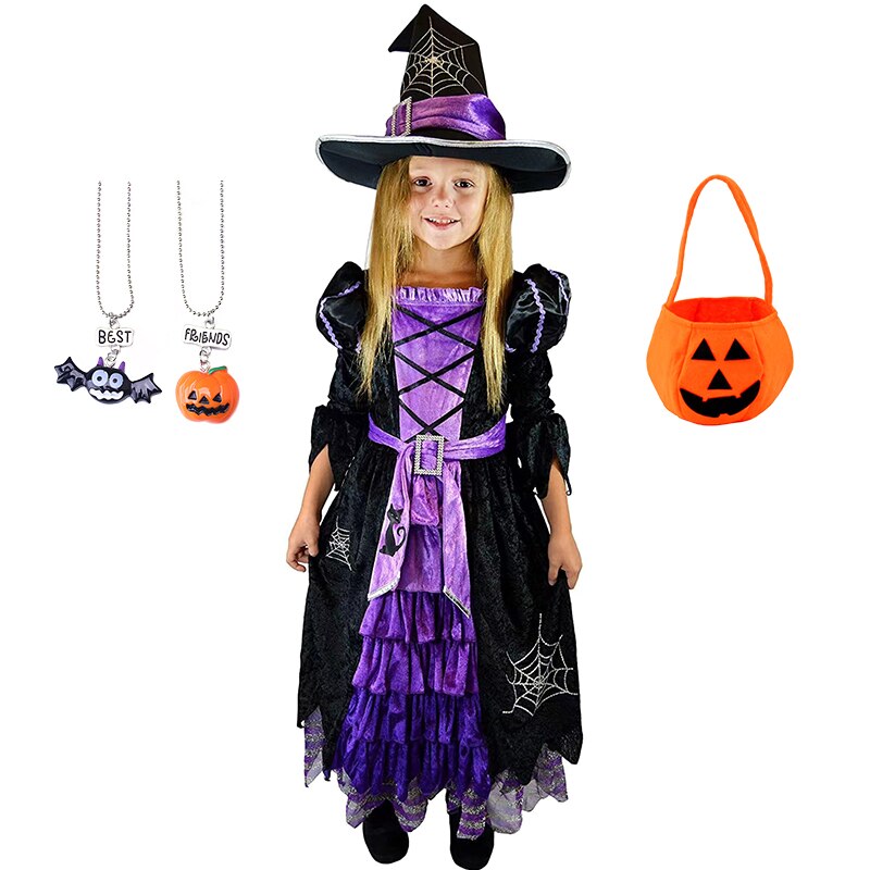 2023 Halloween Fairy Girl Cosplay Witch Dress Clothing Set