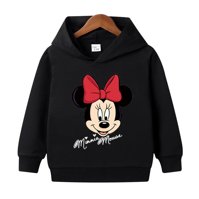 1-8 Years Kids Cartoon Hoodies Spring Boys Girls Minnie Mickey Sweatshirts Children Disney Casual Hooded Tops Infant Clothes