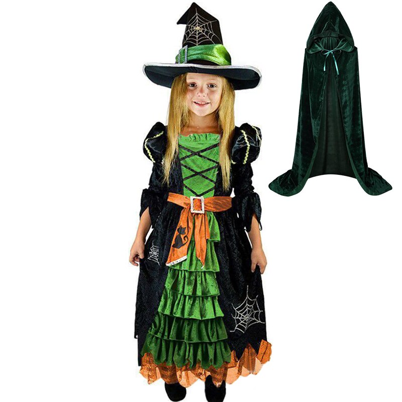 2023 Halloween Fairy Girl Cosplay Witch Dress Clothing Set