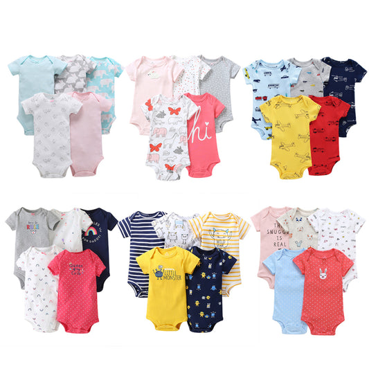 Pack of 5 Newborn/ Baby Short-sleeved Bodysuit Onesies (0-6 M)