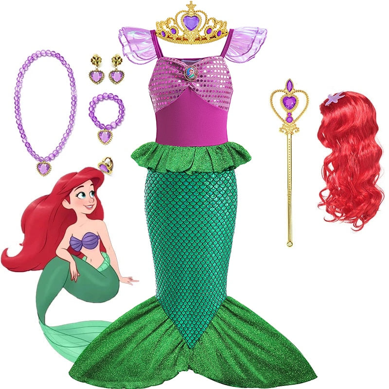 Disney Little Mermaid Princess Ariel Cosplay Costume