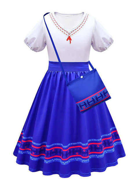 Encanto Girls Isabela Madrigal Encanto Mirabel Cosplay Costumes Fancy Princess Purple Dresses Children Carnival Party Clothes