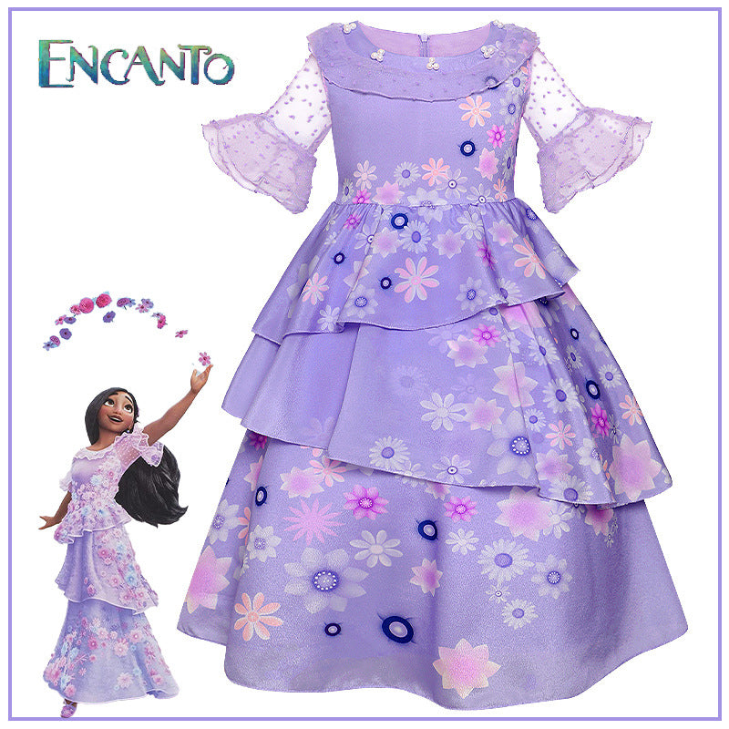 Encanto Princess Dress For Girls Cosplay Fancy Costumes Children Party