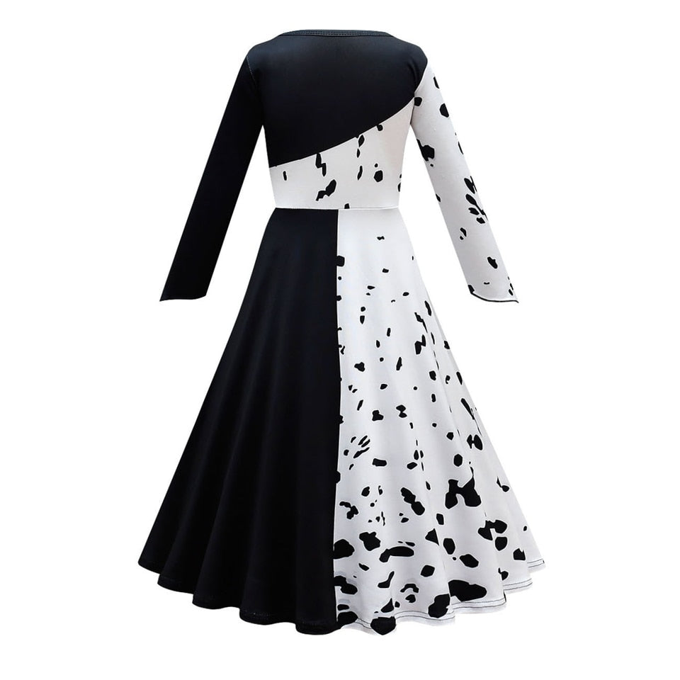 Black White Pom Pom Cape Cotton Flared Floral Print Long Dress (UCDP1148) -  Frionkandy