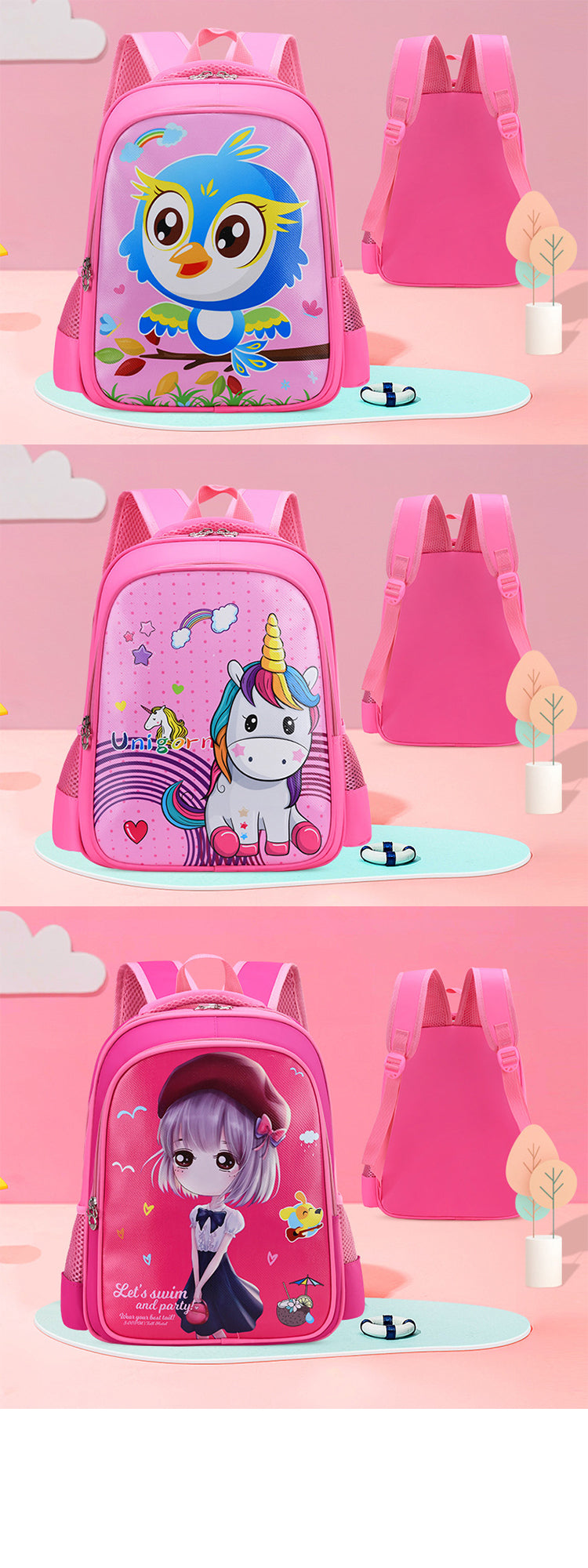 Children School Cartoon Backpack