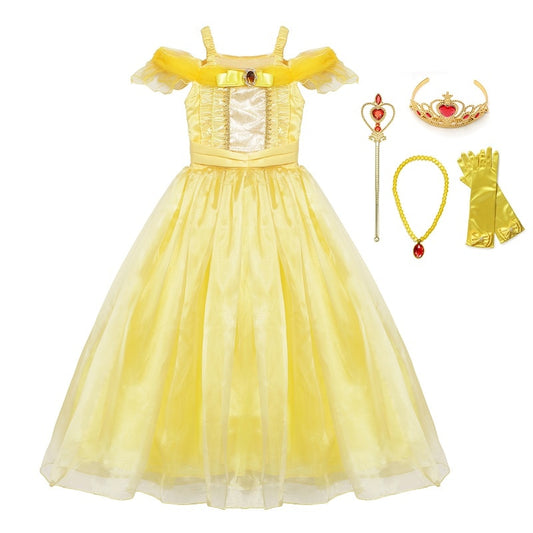 Princess Belle Party Dress up for Halloween Cosplay Costume party