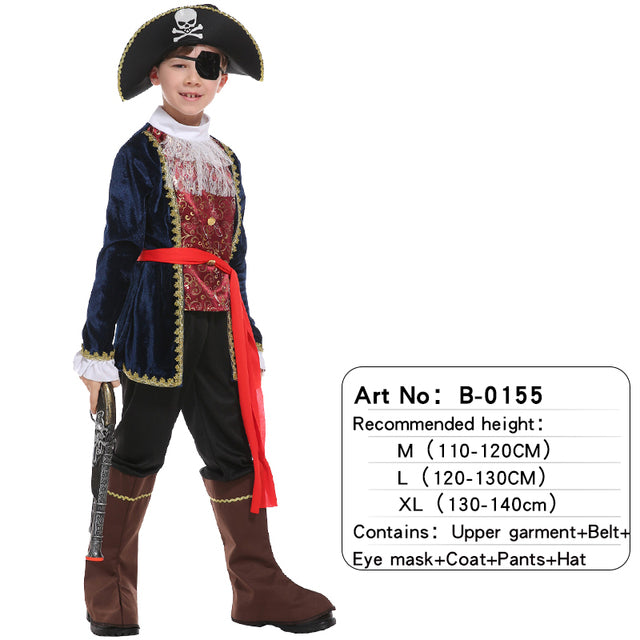 Pirate of Caribbean Children Halloween Costume with Attached Shoes Cover Belt