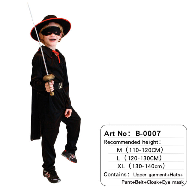 Pirate of Caribbean Children Halloween Costume with Attached Shoes Cover Belt