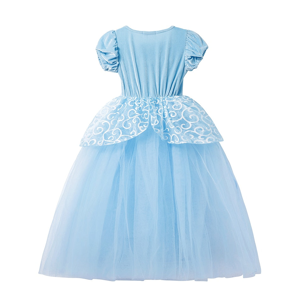 Girl Cinderella Cosplay Dress Up Clothes for Girls Christmas Halloween Party Princess Costume Kids Birthday Gown