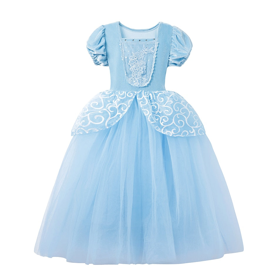 Girl Cinderella Cosplay Dress Up Clothes for Girls Christmas Halloween Party Princess Costume Kids Birthday Gown