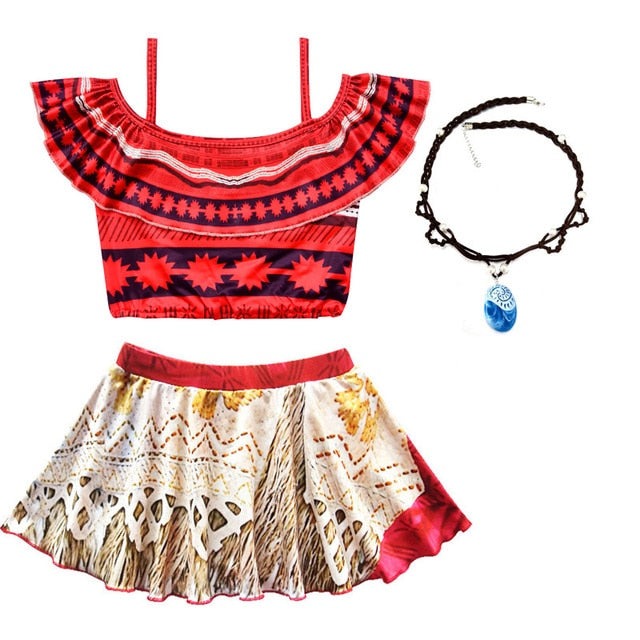 Moana Dress Kids Cosplay Party Costume