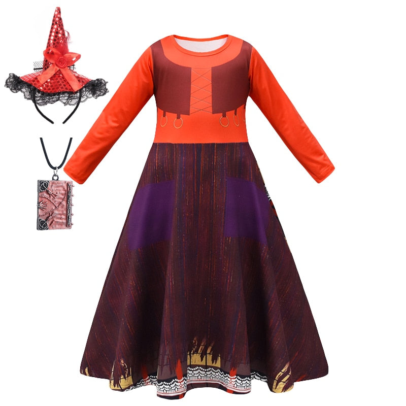 Hocus Pocus 2 Halloween Children Cosplay Girls  Party Costume