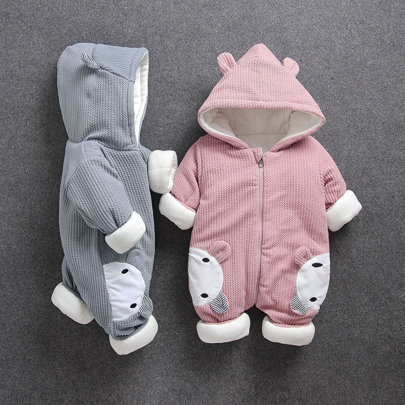 Baby Rompers for Autumn Winter Weather Jumpsuit Thick Warm Comfortable