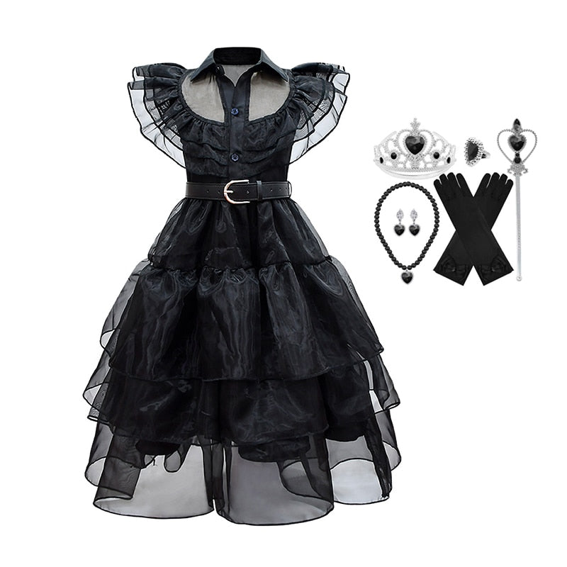 Wednesday The Addams Family Cosplay Costume Kids Dress