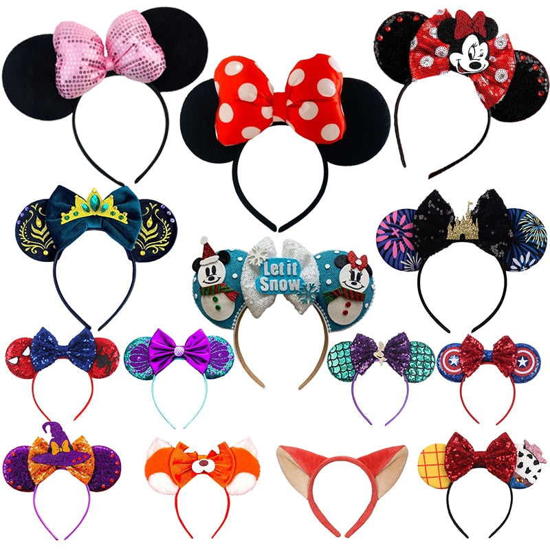 Disney Christmas Hair Accessories for Girl Minnie Mouse Ears Headbands