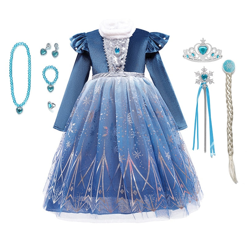 Princess Party Dress Girls | Disney Kids Dress Frozen | Elsa Princess Dres  - Summer Baby - Aliexpress