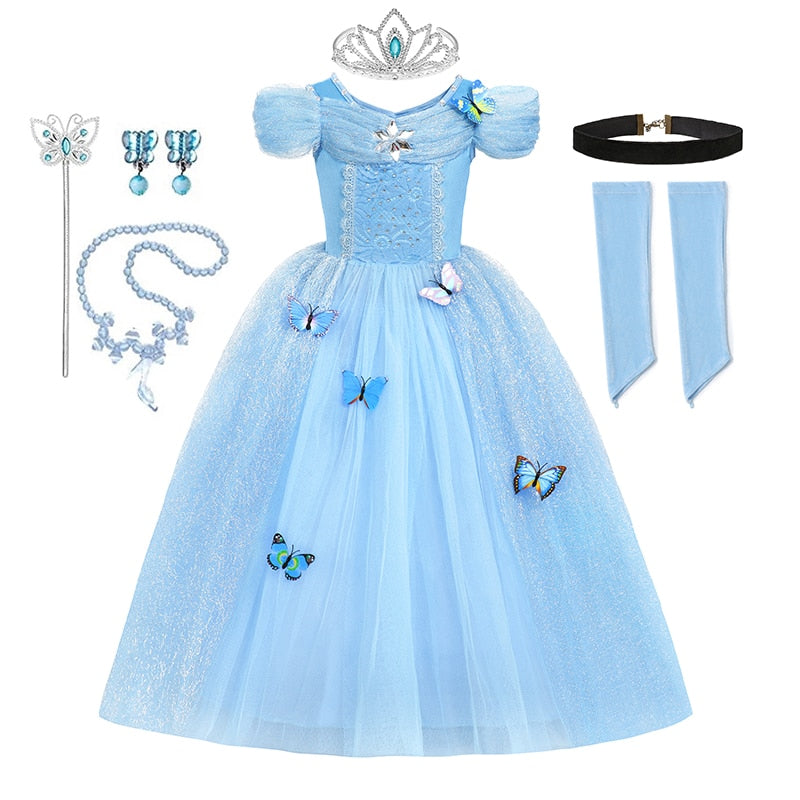 Disney Princess Cinderella Cosplay Butterfly Mesh Costume