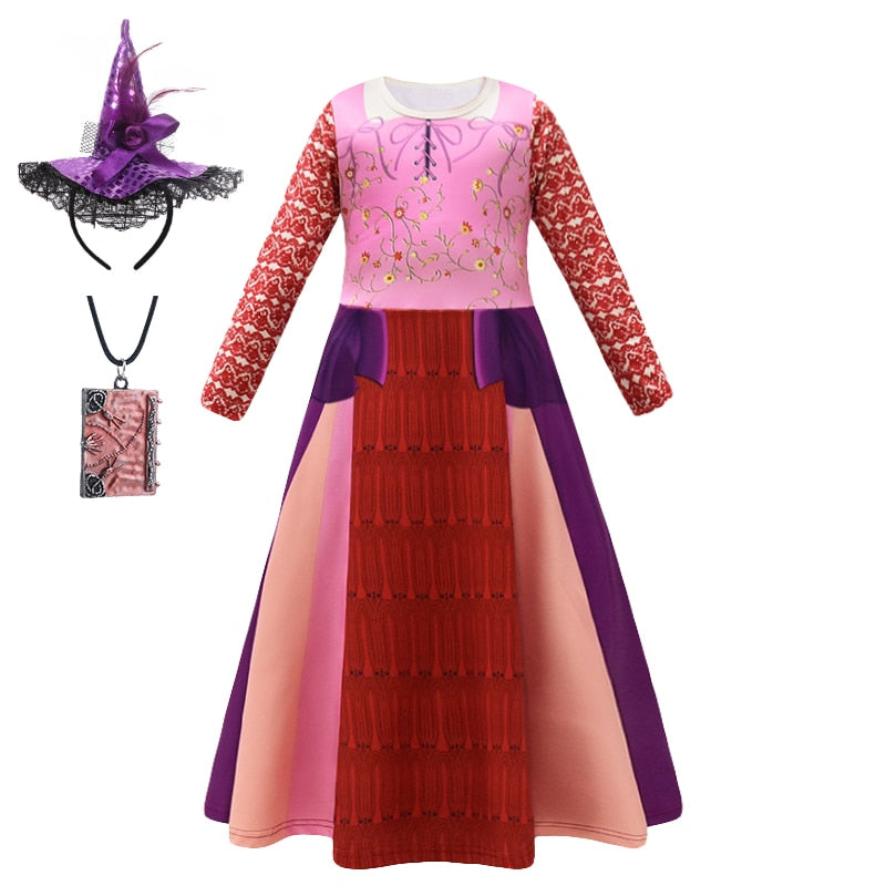 Hocus Pocus 2 Halloween Children Cosplay Girls  Party Costume