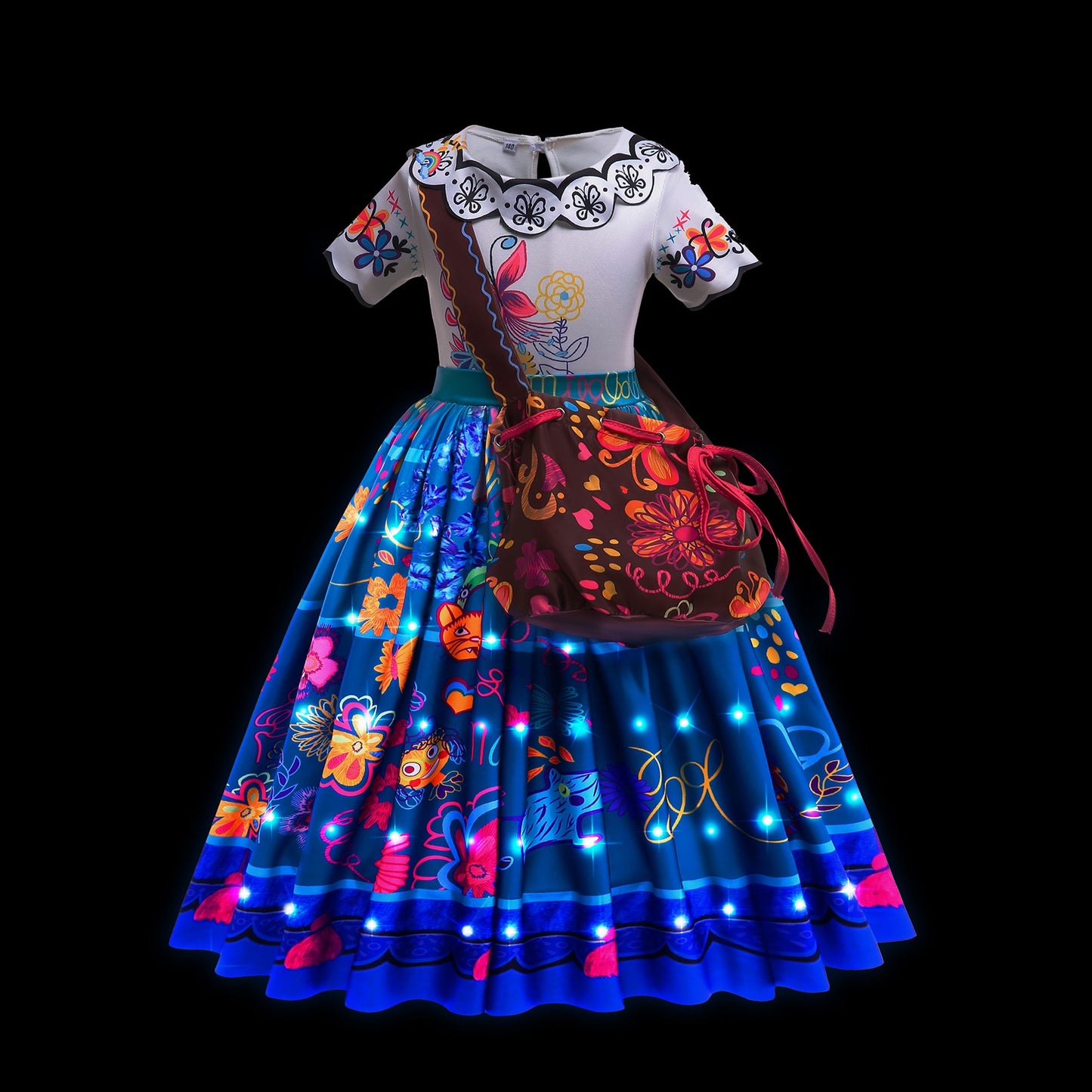 Disney Encanto LED Light Up Mirabel Cosplay Princess Birthday Party Dress