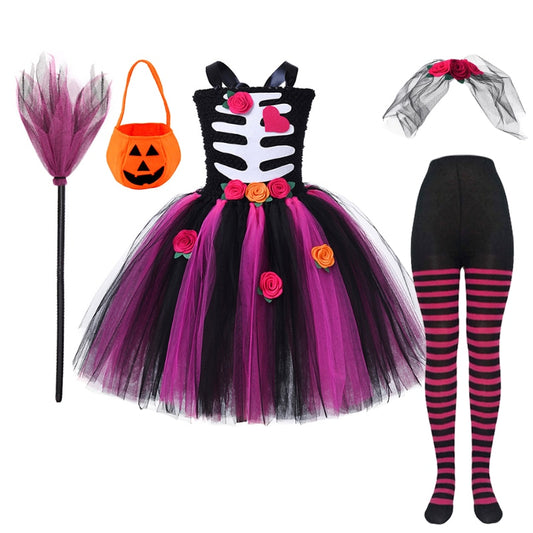 Halloween Children Cosplay Zombie Party Skeleton Dress