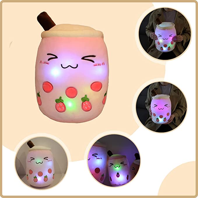 Squishmallows, LED Plushies, Tea Milk Squishmallow, cute soft stuffed toys,  cute home decor,  kawaii plushie