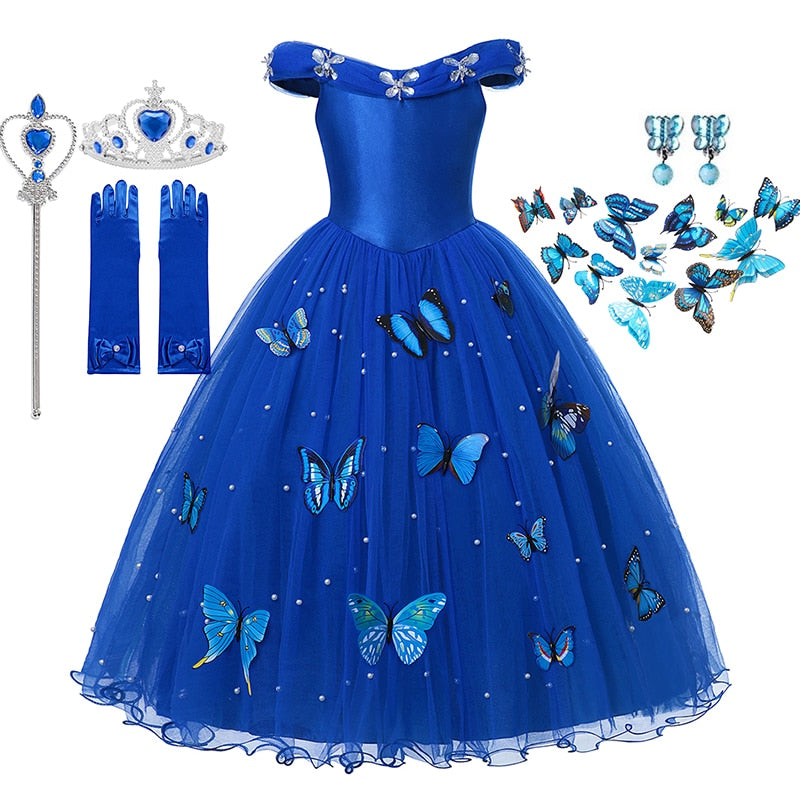 Disney Princess Cinderella Cosplay Butterfly Mesh Costume