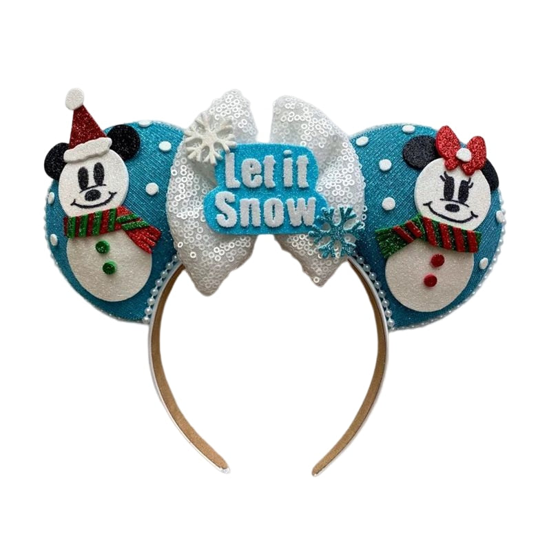 Disney Christmas Hair Accessories for Girl Minnie Mouse Ears Headbands