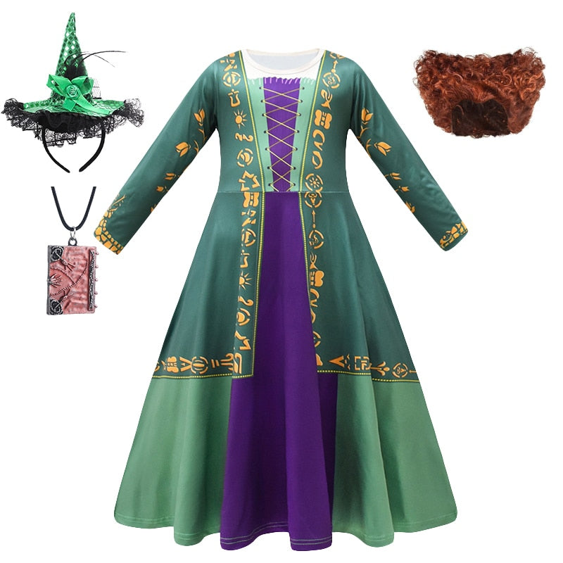 Hocus Pocus 2 Halloween Children Cosplay Girls  Party Costume