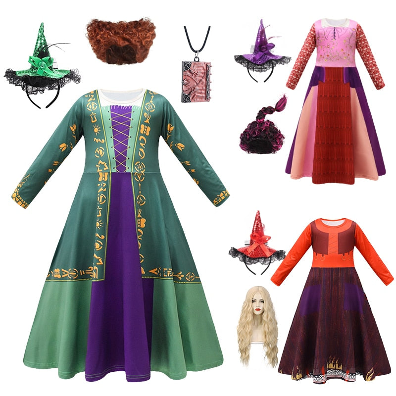 Hocus Pocus 2 Halloween Children Cosplay Girls  Party Costume