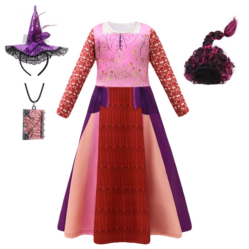 Hocus Pocus 2 Halloween Children Cosplay Girls  Party Costume