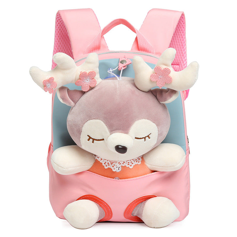 Cartoon Plush Split Elk Cute Children's Small Backpack