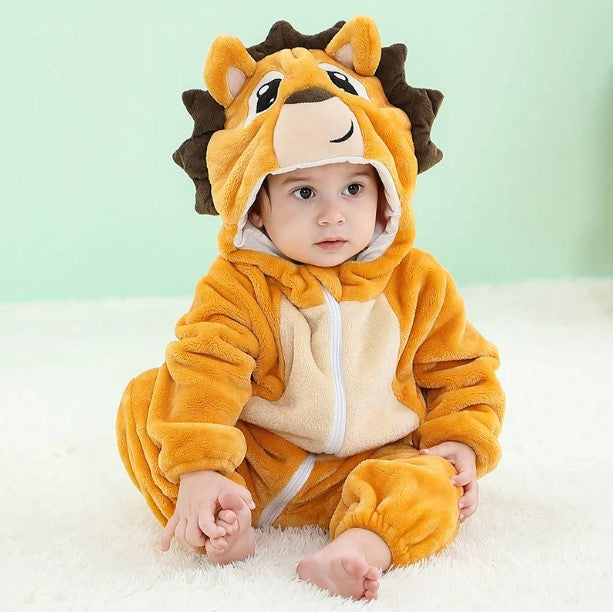 Leone Baby Costume Animal Cosplay Kigurumis abbigliamento Cartoon Kawaii  tutina Outfit flanella bambini Warm Soft pigiama Carnival - AliExpress